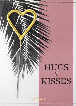 Säraküünal kaardiga "Hugs&Kisses" (11x8 cm)