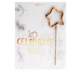Säraküünal kaardiga "Let's celebrate today" (11x8 cm)