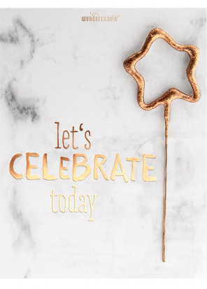 Säraküünal kaardiga "Let's celebrate today" (11x8 cm)