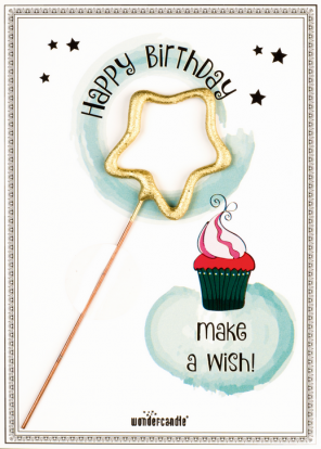 Säraküünal kaardiga "Make a wish" (11x8 cm)   