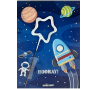 Säraküünal kaardiga  "Space hooray!" (11x8 cm) 