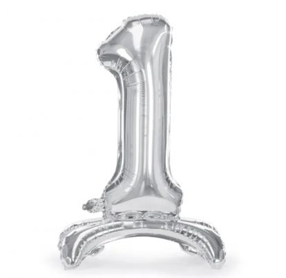 Seisev õhupall „1“, hõbedane (70 cm)