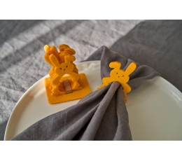 Servjetid/kaunistused „Kallistav jänku“, kollased (6 tk)