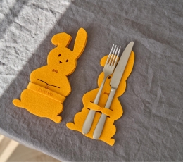Söögiriistade hoidja „Jänku“, kollane (4 tk).