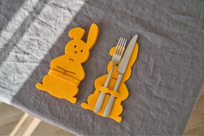 Söögiriistade hoidja „Jänku“, kollane (4 tk).