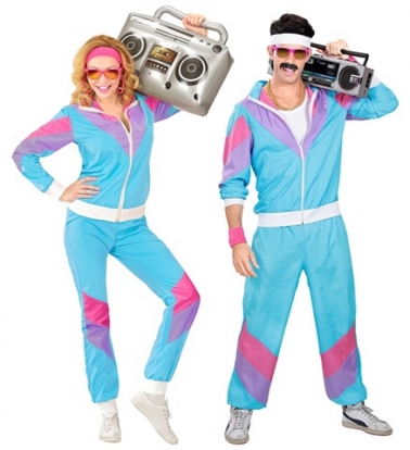 Sportlik karnevali kostüüm "The 80s blue " ( XL)