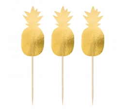 Suupistetikud - dekoratsioonid "Kuldsed ananassid" (20 tk)