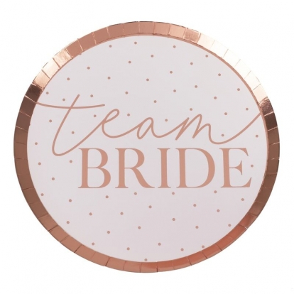 Taldrikud/kandikud "Team Bride" (8 tk./24 cm)