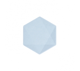 Taldrikud, kuusnurksed helesinised (6 tk./15,8x13,7 cm)