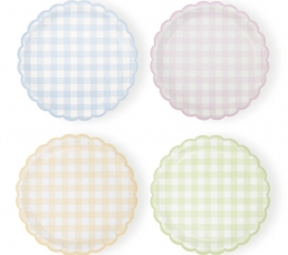 Taldrikud „Pastelsed ruudud“ (8 tk / 23 cm)