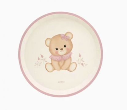 Taldrikud „Roosa mõmmi“ (6 tk/17 cm)