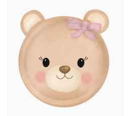 Taldrikud „Roosa mõmmi“ (6 tk/20x22 cm)