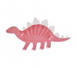 Taldrikud "Roosad dinosaurused" (8 tk./30x16 cm)