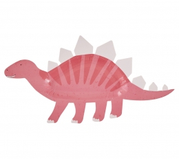 Taldrikud "Roosad dinosaurused" (8 tk./30x16 cm)