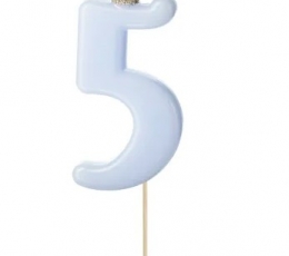Tikk/küünal "5", helesinine krooniga