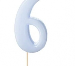 Tikk/küünal "6", helesinine krooniga
