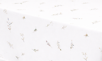 Ümmargune laudlina „Lamina“, valgest riidest (140 cm)