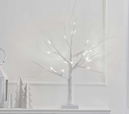 Valgustatud kaunistus "Valge puu" (40 cm) 1