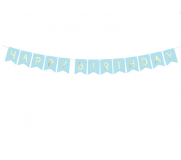 Vanik "Happy Birthday", helesinine-kuldne (1,75 m)
