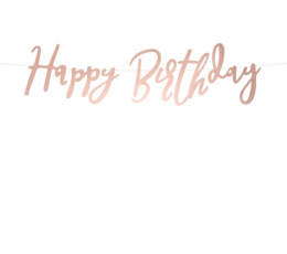Vanik "Happy Birthday", roosakas kuldne (62 cm)