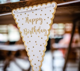 Vanik "Happy Birthday", valge-kuldne (10 lippu) 2