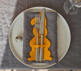 Söögiriistade hoidja „Jänku“, kollane (4 tk). 2