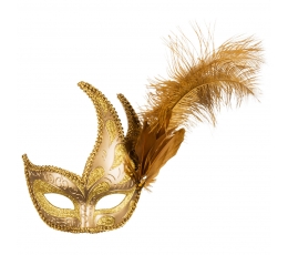 Veneetsia mask, kuldsete sulgedega