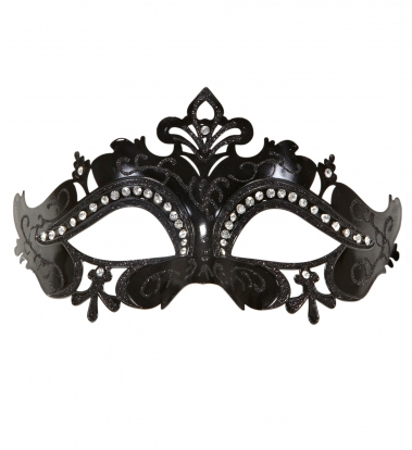 Veneetsia mask, must teemantidega