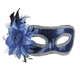 Veneetsia mask, sinine lilledega