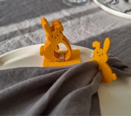 Servjetid/kaunistused „Kallistav jänku“, kollased (6 tk) 1