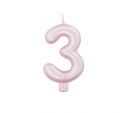  Küünal "3", roosa pärlmutter (7 cm