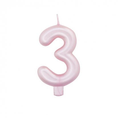  Küünal "3", roosa pärlmutter (7 cm