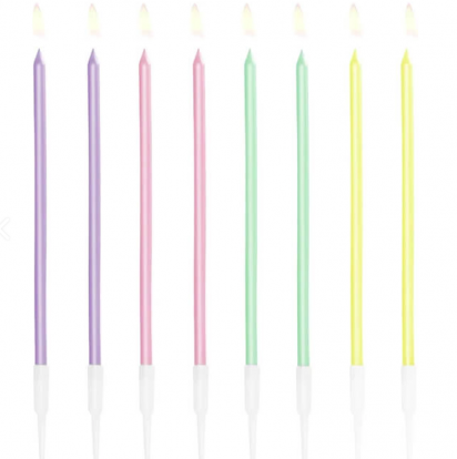 Küünlad, pikad pastelsed (16 tk/14 cm)