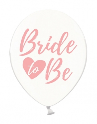 Õhupallid "Bride to be" läbipaistev-roosa (6 tk./30 cm)