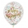 Õhupallid "Happy Birthday" läbipaistvad värviliste konfettidega", (6 tk./30 cm)