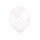 Õhupallid, läbipaistvad roosade konfettidega (6 tk./30 cm)