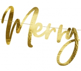 Kuldne vanik "Merry Christmas"(+/- 83 cm.) 2
