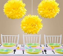 Pom pom pall, kollane (2tk/30cm) 3