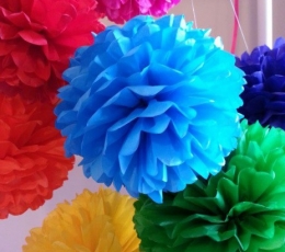 Dekoratsioon "Pom-pom" / helesinine (2 tk./30cm) 2
