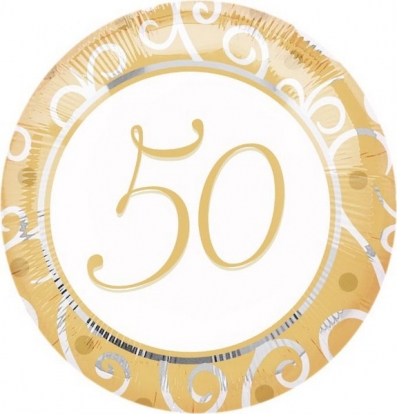 Fooliumist õhupall "50TH ANNIVERSARY" ("18 45cm)