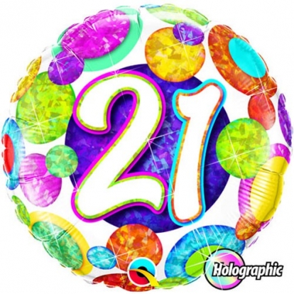 Fooliumist õhupall "21" (18" 46 cm)