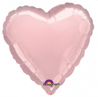 Fooliumist õhupall "Roosa süda" (10 tk. 13*12 cm.)