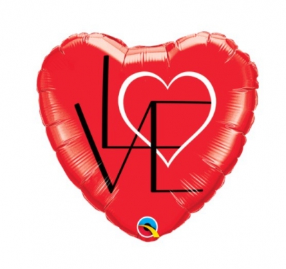  Fooliumist õhupall "Süda - Love" (46 cm)
