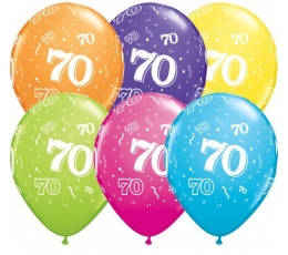 Õhupallid, värvilised "70" (6 tk / 3m28 )