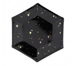 Lėkštės "Žvaigždės" / juodos (6 vnt./20 cm.)
