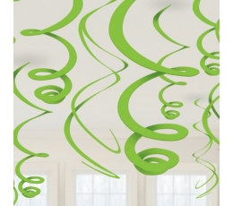 Riputatavad kaunistused-keerud, salati rohelised (12 vnt./ 55 cm.)