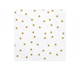 Salvrätikud, valged kuldsete tähtedega (20 tk.)