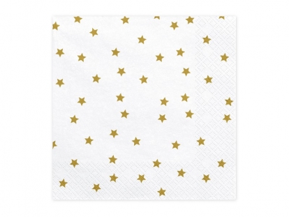 Salvrätikud, valged kuldsete tähtedega (20 tk.)