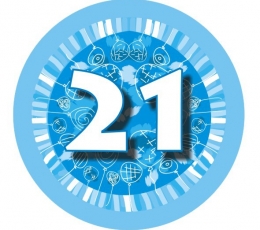 Märk "Sinised õhupallid-21" (7,7 cm)
