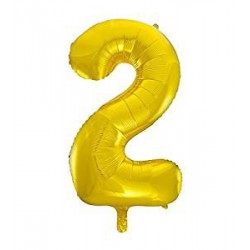 Fooliumist õhupall "2", kuldne (85 cm)